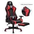 thumbnail image 1 of Ergonomic High-Back Swivel Gaming Chair Recliner with Bluetooth 4.1 Speakers & Lumbar Support & Headrest & Footrest | Height Adjustable Office Desk Chair - Black & Red, 1 of 7