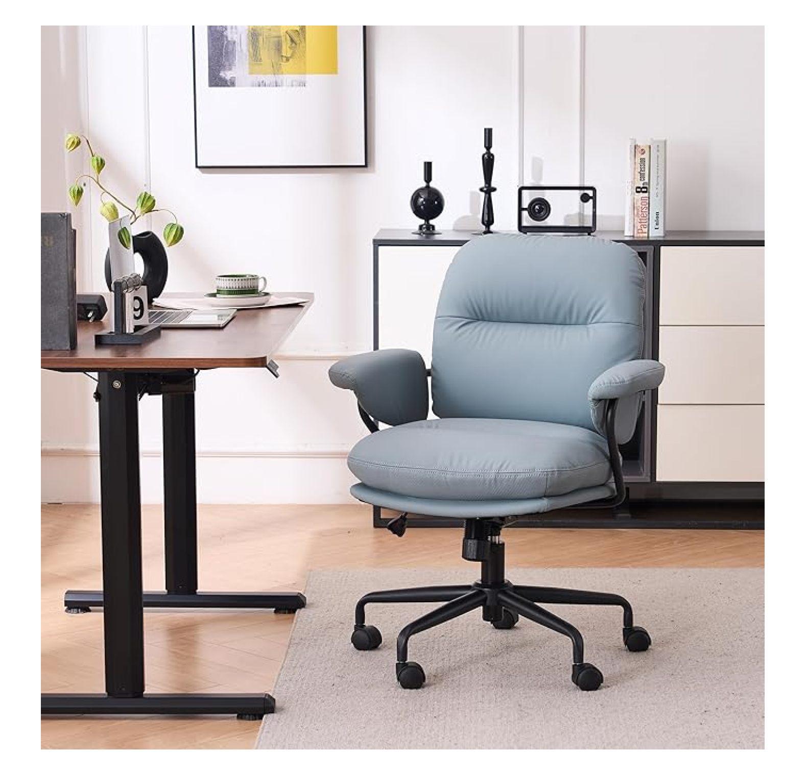 Ergonomic Home Office Chairs Leather Office Chair, Comfortable Office ...