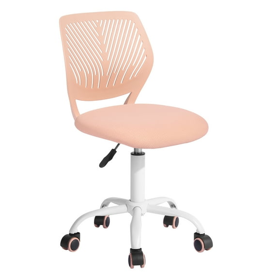Ergonomic Home Office Desk Chair with Adjustable Height, Rolling Base, and Breathable Backrest, Rose