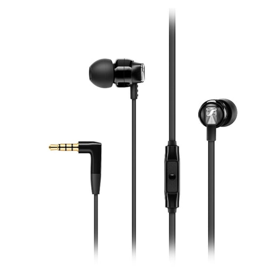 Ergonomic In-Ear Earphones With Built-In Microphone Black