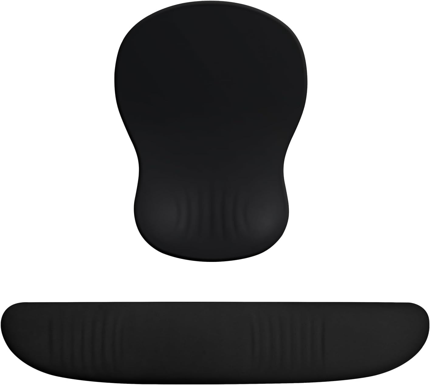 Ergonomic Keyboard Wrist Rest and Mouse Pad Set, Soft Memory Foam Desk Wrist Support for Computer Keyboard with Non-Slip PU Base for Long Hours of Work Gaming, Studying-Relieve Wrist Pain(Black)