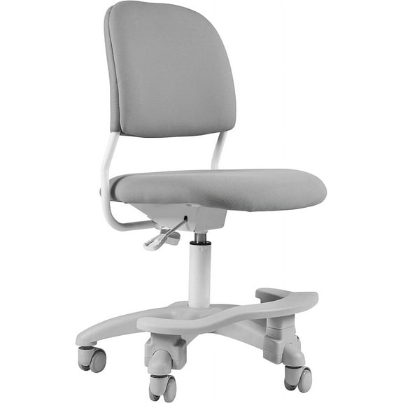 Ergonomic Kids Desk Chair, Child's Children Student Study Office Computer Chair, Adjustable Height and Seat Depth, Detachable Footrest and Lumbar Support (Grey, W/Chair Slipcovers)