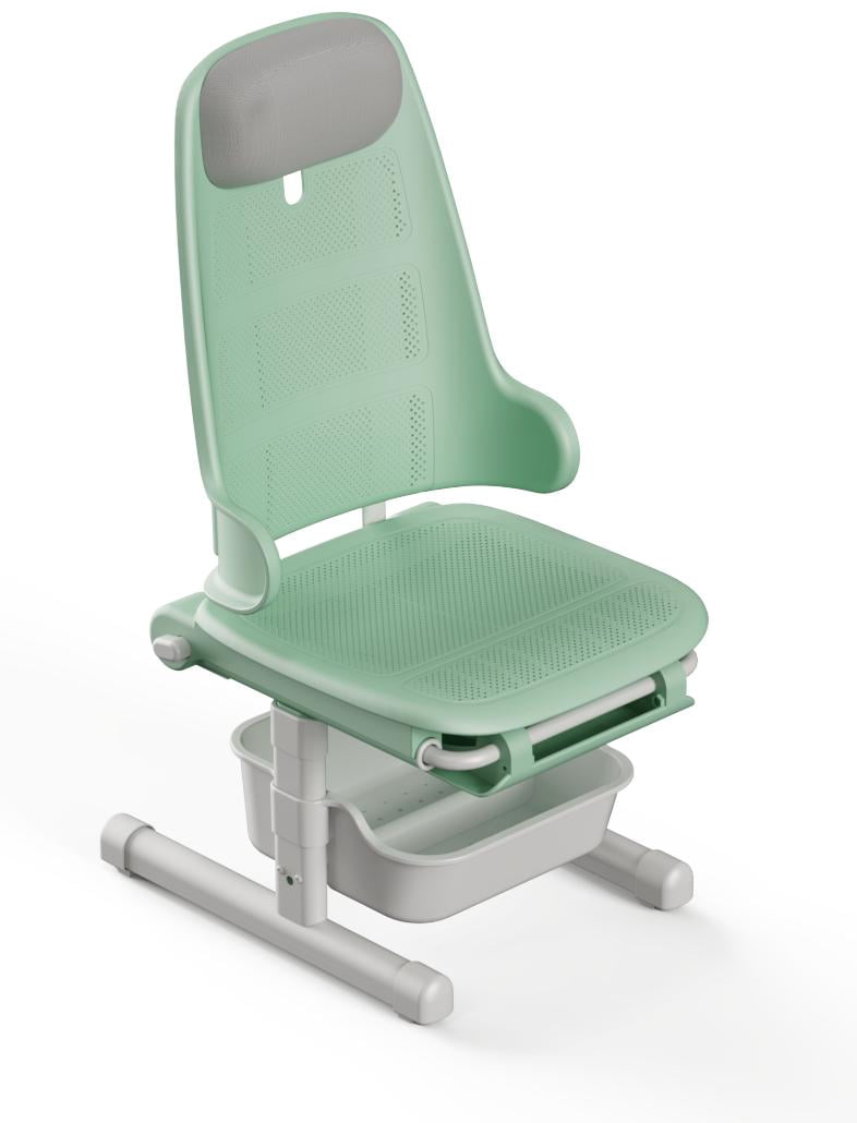 Ergonomic Kids Study Chair with 3D Curved Backrest and Seat, PP Material Student Desk Chair with Storage Box and Footrest, Comfortable Computer Chair for Children and Teens