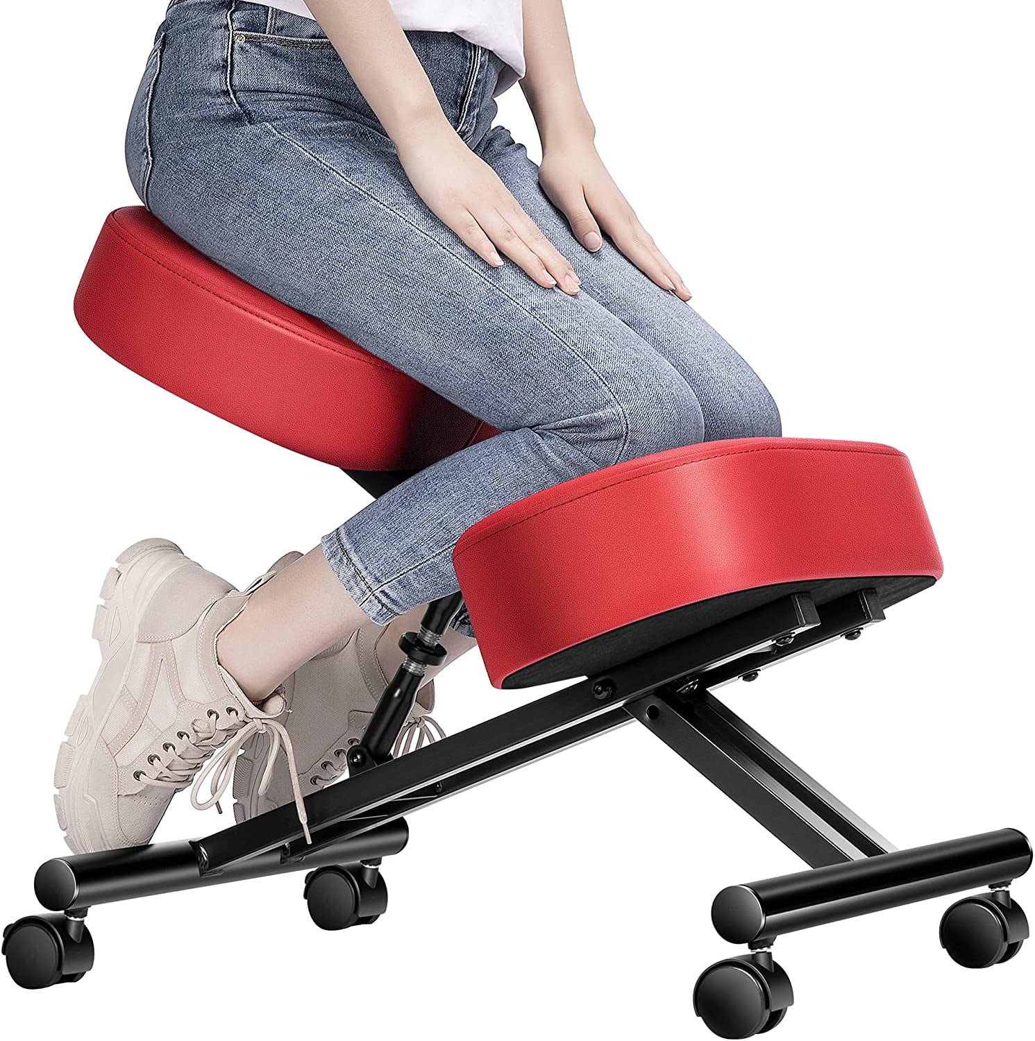 Kneeling Chair Ergonomic for Office, Adjustable Stool for Home and Office -  Improve Your Posture with an Angled Seat - Thick Comfortable Moulded Foam