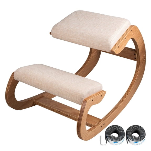 Ergonomic Kneeling Chair - Heavy Duty Posture Correcting Stool for Office & Home - Birch Wood Kneeling Stool for Desk, Meditation, Computer Use
