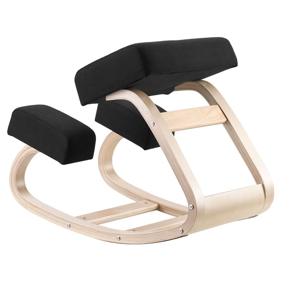 Ergonomic Kneeling Chair Wooden Posture Knee Chair with Thick Foam Cushions Solid Wood Frame Adjustable Height Natural Relief for Neck or Back Pain Ideal for Home Office or Meditation
