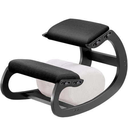 Ergonomic Kneeling Chair for Upright Posture - Rocking Chair Knee Stool for Home, Office(Black)