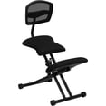 thumbnail image 1 of Ergonomic Kneeling Office Chair with Back in Black Mesh and Fabric, 1 of 7
