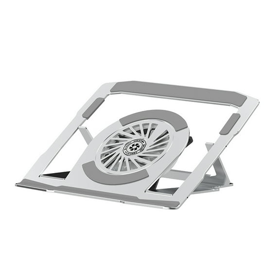 Ergonomic Laptop Holder With MultiAngle Adjustment, Aluminum Cooling Bracket With Quiet Fan 6 Height Adjustment