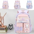 thumbnail image 1 of Ergonomic Large Capacity Elementary School Backpack for Grades 1 to 6 Spine Support Lightweight Durable Bunny School Bag, 1 of 5