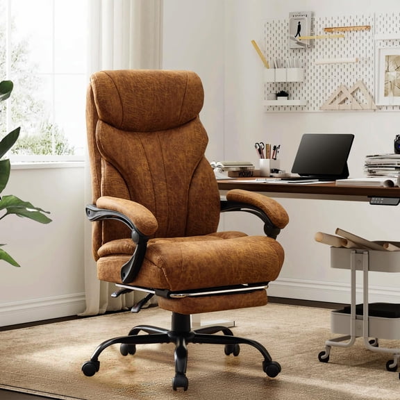 Ergonomic Leather Office Chair, High Back Computer Desk Chairs with Wheels, Adjustable Arm & Recline, Executive Office Chair for Big and Tall, 500 LBS Swivel PC Gaming Task Chair with Lumbar Support
