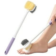 thumbnail image 1 of Ergonomic Long Handle Foot Brush for Shower Soft Bristle Dead Skin Remover Pedicure Scrubber Back & Body Exfoliating Bath Tool, 1 of 9