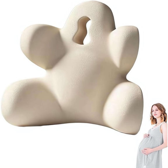 Ergonomic Lumbar Support Pillow for Office Chair, Memory Foam Back Cushion for Car Seat & Lower Back, Firm Backs Pillow to Improve Sitting Posture for Gaming (Beige)