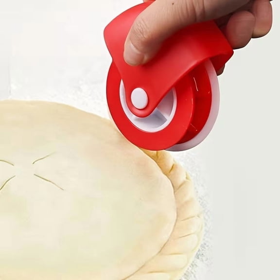 Ergonomic Manual Dough Pastry Cutter - Stainless Steel Pie Crust Wheel for Perfect Edges, Baking Tool for Pastry, Pie, Biscuit, Pizza - Compact & Lightweight, Easy to Clean