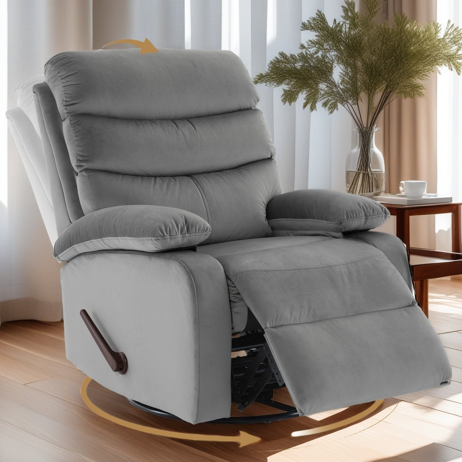 Ergonomic Manual Swivel Rocker Recliner for Small Spaces, Swivel Rocker ...