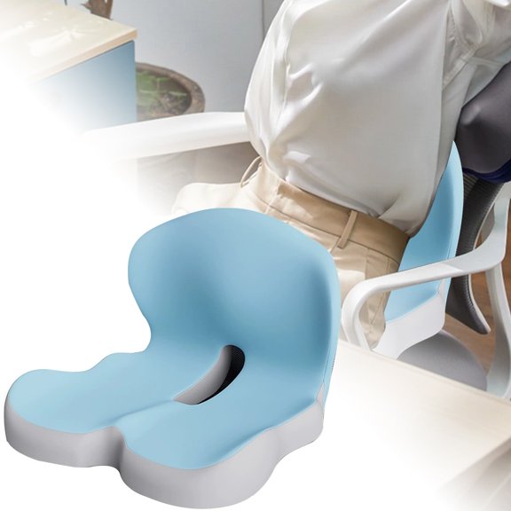 Ergonomic Memory Foam Car Seat C Cushion with Lumbar Support Backrest for Chair and Auto Driving Comfort