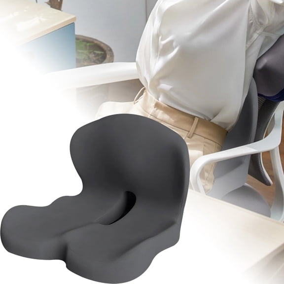 Ergonomic Memory Foam Car Seat C Cushion with Lumbar Support Backrest for Driving Comfort and Pressure