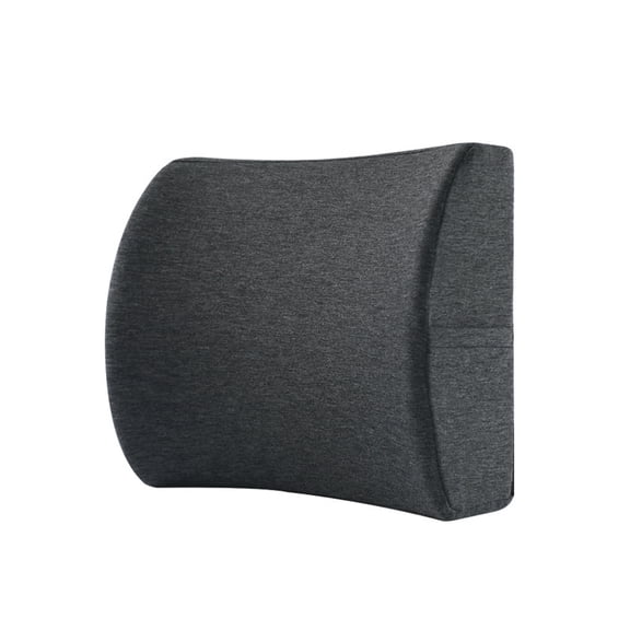 Ergonomic Memory Foam Lumbar Support Pillow for Office Chair & Car - Breathable French Terry Back Cushion with Straps & Pocket for Driving, Desk, Home