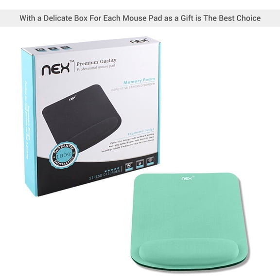Ergonomic Memory Foam Mouse Pad with Wrist Support, Non-Slip Rubber Base, Smooth Lycra Surface for Office, Gaming, and Typing