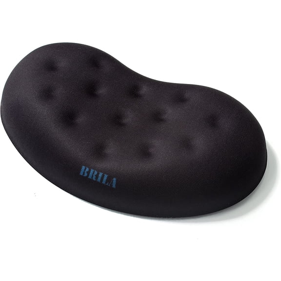Ergonomic Memory Foam Mouse Wrist Rest Support Pad Cushion for Computer, Laptop, Office Work, PC Gaming - Massage Holes Design - Wrist Pain Relief (Black Mouse Wrist Rest)