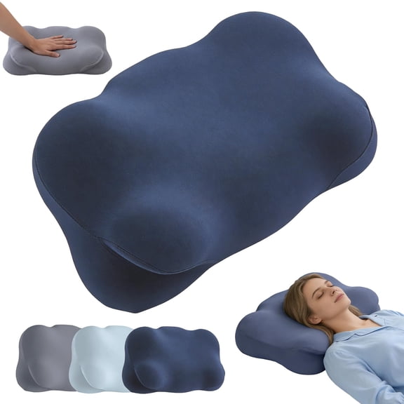 Ergonomic Memory Foam Pillow,TTOOGO Contour Cloud Shape Cervical Support Pillow with Arm Tunnel,Soft Cooling Bed Pillow for Side Back Stomach Sleepers Neck Pain Relief
