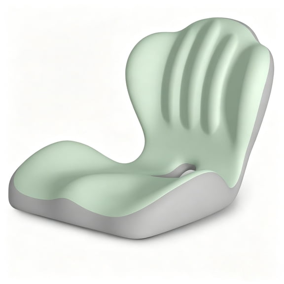 Ergonomic Memory Foam Seat Cushion, L-Shaped Chair Cushion for Lower Back Support, Car Driving, Long Sitting(Green)