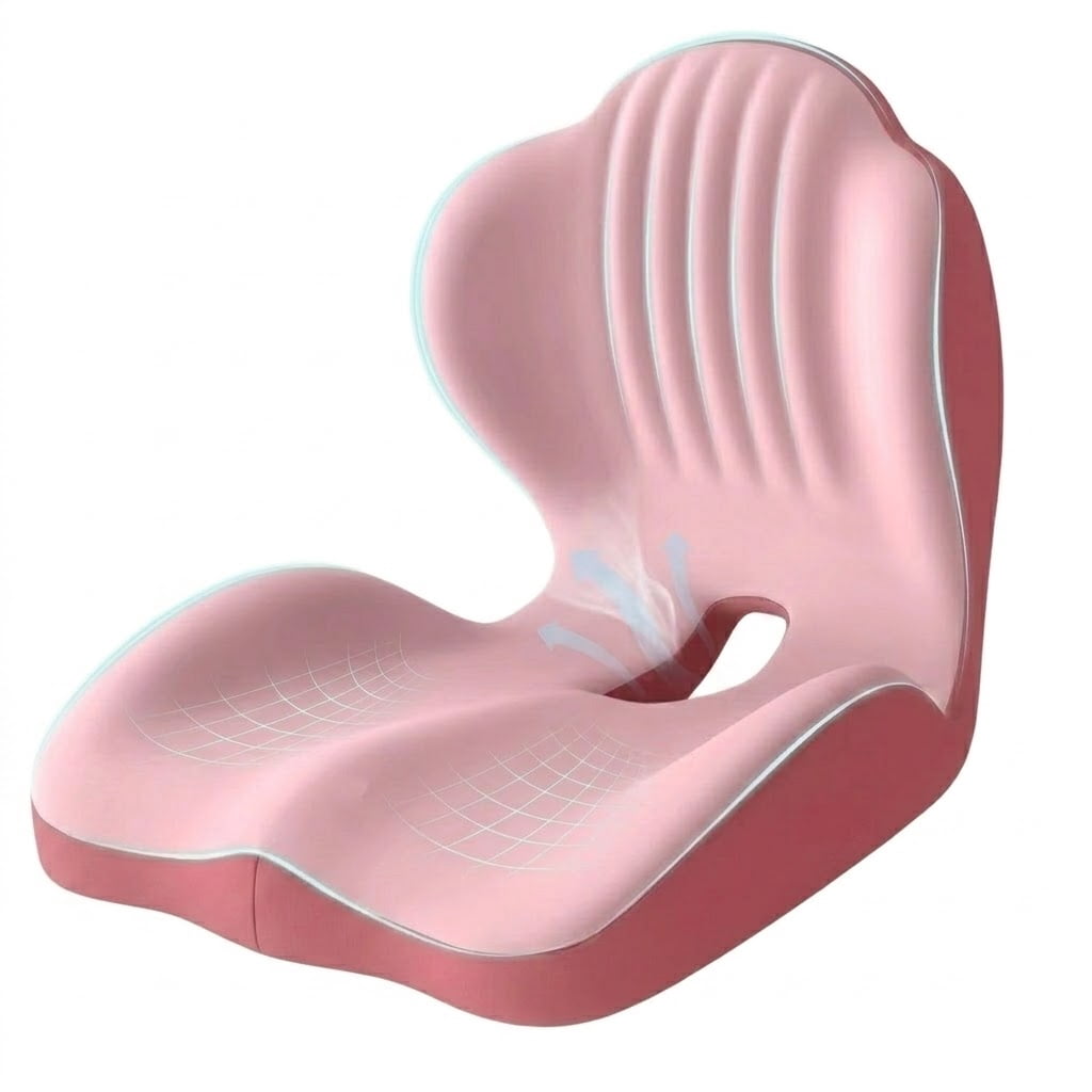 Ergonomic Memory Foam Seat Cushion - L-Shaped Support for Office, Car ...