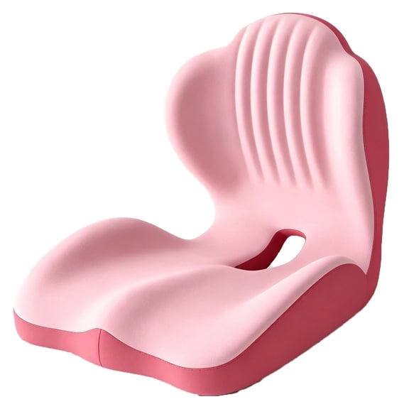 Ergonomic Memory Foam Seat Cushion, L-Shaped with Lumbar Support and Tailbone Cutout, Five-Zone Design for Office Home Driving