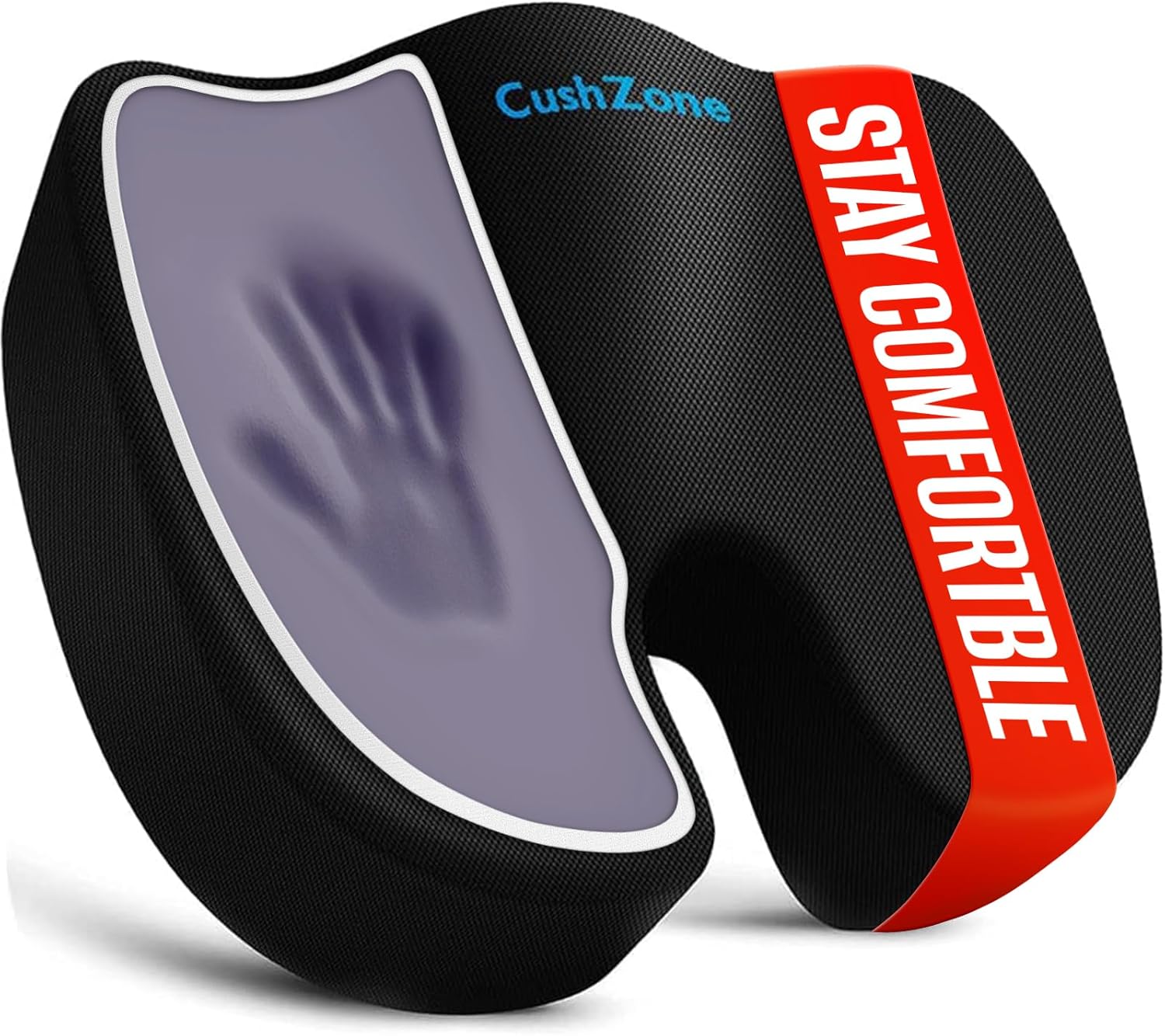 Memory Foam Seat Cushion For Office & Car - Ergonomic Support For Tailbone, Back & Sciatica Pain Relief