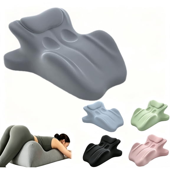 Ergonomic Memory Foam Pillow, 27° Angled Bed Support Pillow for Back, Waist, Hips, Legs and Neck, Multi-Position Cushion with Removable Cover