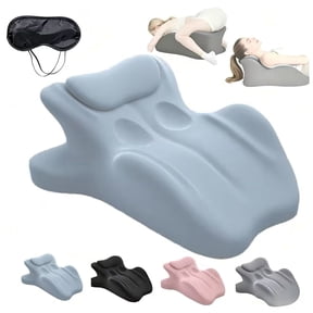 Ergonomic Memory Foam Wedge Pillow, 27° Angled Support for Neck and Waist, Multi-Position Support Pillow (blue)