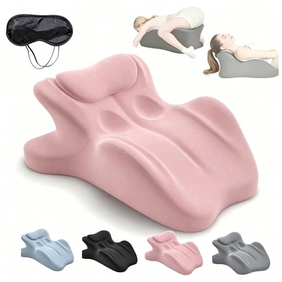 JWGIETK Ergonomic Memory Foam Wedge Pillow, 27° Angled Support for Neck and Waist, Multi-Position Support Pillow (pink)