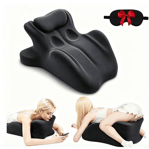 Ergonomic Memory Foam Wedge Pillow,27° Prone Ergonomic Contoured Intimacy Couples Pillow for Waist,Neck & Back,Multi-Functional Comfort Pillow for Reading Reclining Sit Up
