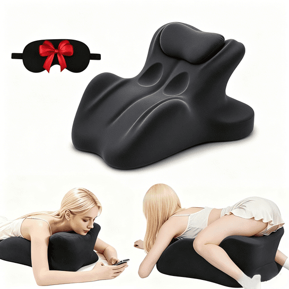 Ergonomic Memory Foam Wedge Pillow,27° Prone Ergonomic Contoured Intimacy Couples Pillow for Waist,Neck & Back,Waterproof & Portable with Washable Cove