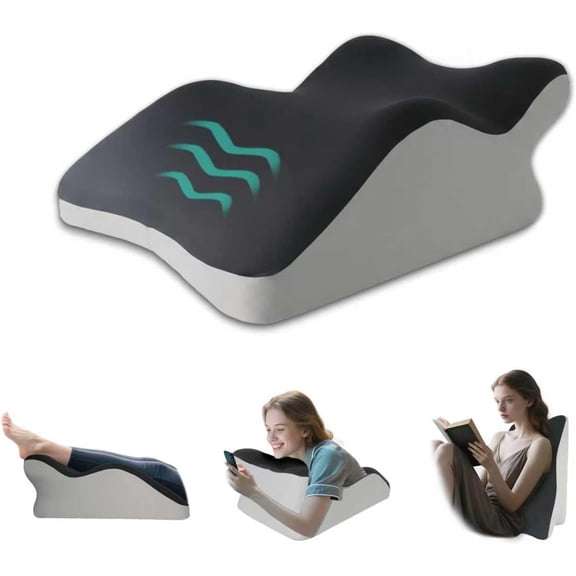 Ergonomic Memory Foam Wedge Pillow, Multi-Purpose Incline Cushion for Reading, Sleeping & Sitting Up, Bed Rest Support Pillow for Back, Leg & Neck Pain Relief, Anti-Snoring Aid for Adults