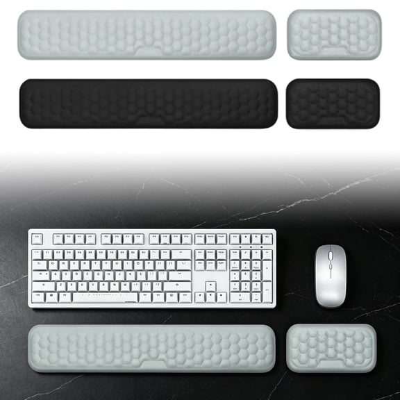 Ergonomic Memory Foam Wrist Rest Pad Soft Flexible Desk Wrist Support Cushion Comfort Hand Rest for Office Working Home Gaming Extended Use 17.323.150.8 Inch