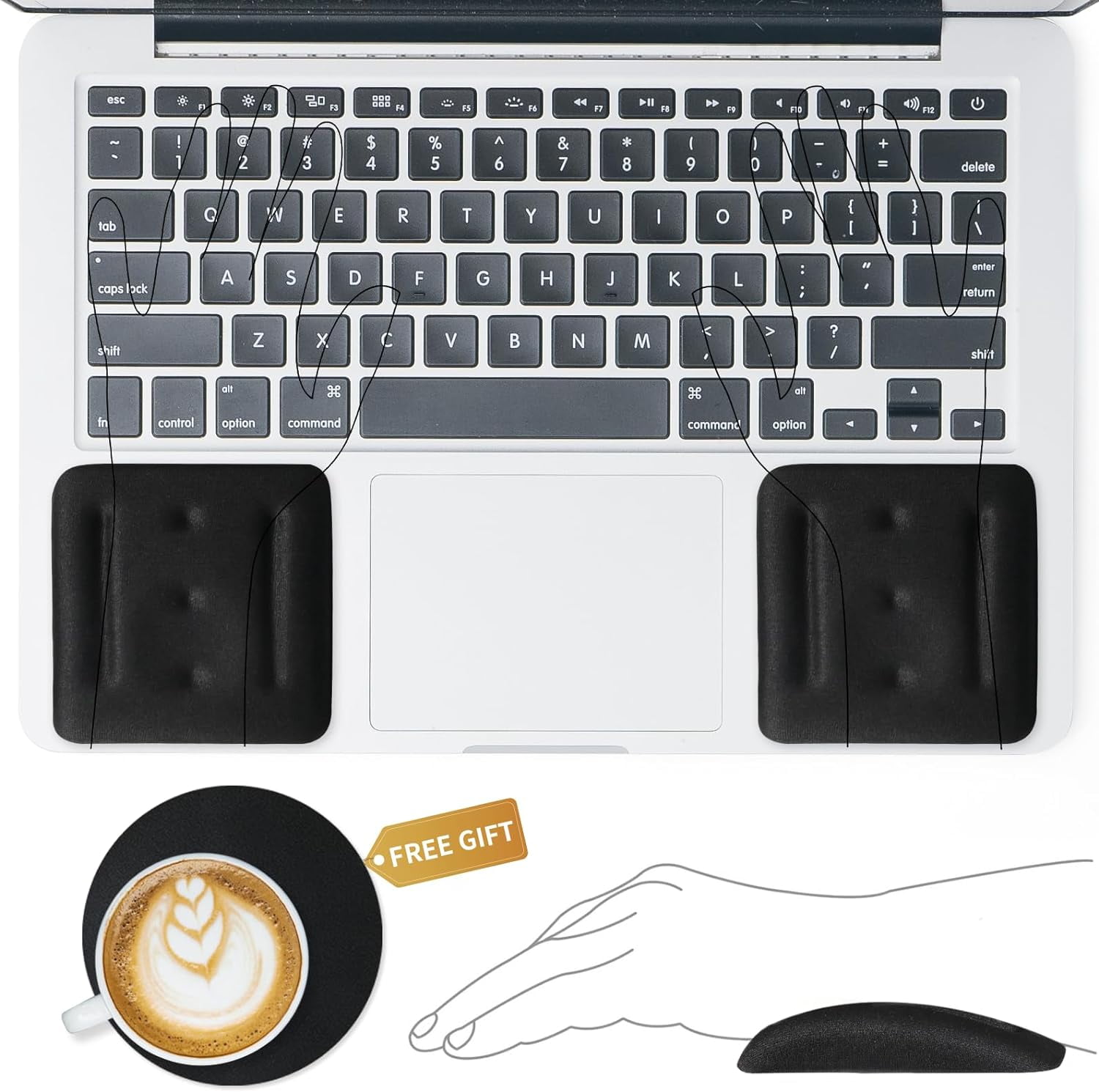 Ergonomic Memory Foam Wrist Rests for Laptop Prevent Injuries & Improve Posture Carpal