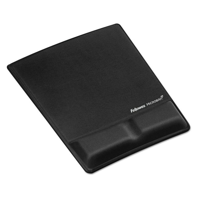 Ergonomic Memory Foam Wrist Support w/Attached Mouse Pad, Black | Bundle of 5 Each