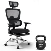 Ergonomic Mesh Gaming Chair for Adults, 400lbs Adjustable Lumbar High Back Desk Chair, 4D Flip-Up Arms, 3-Level Tilt Backrest, Swivel Computer Seating with PU Wheels for Long Hours Work