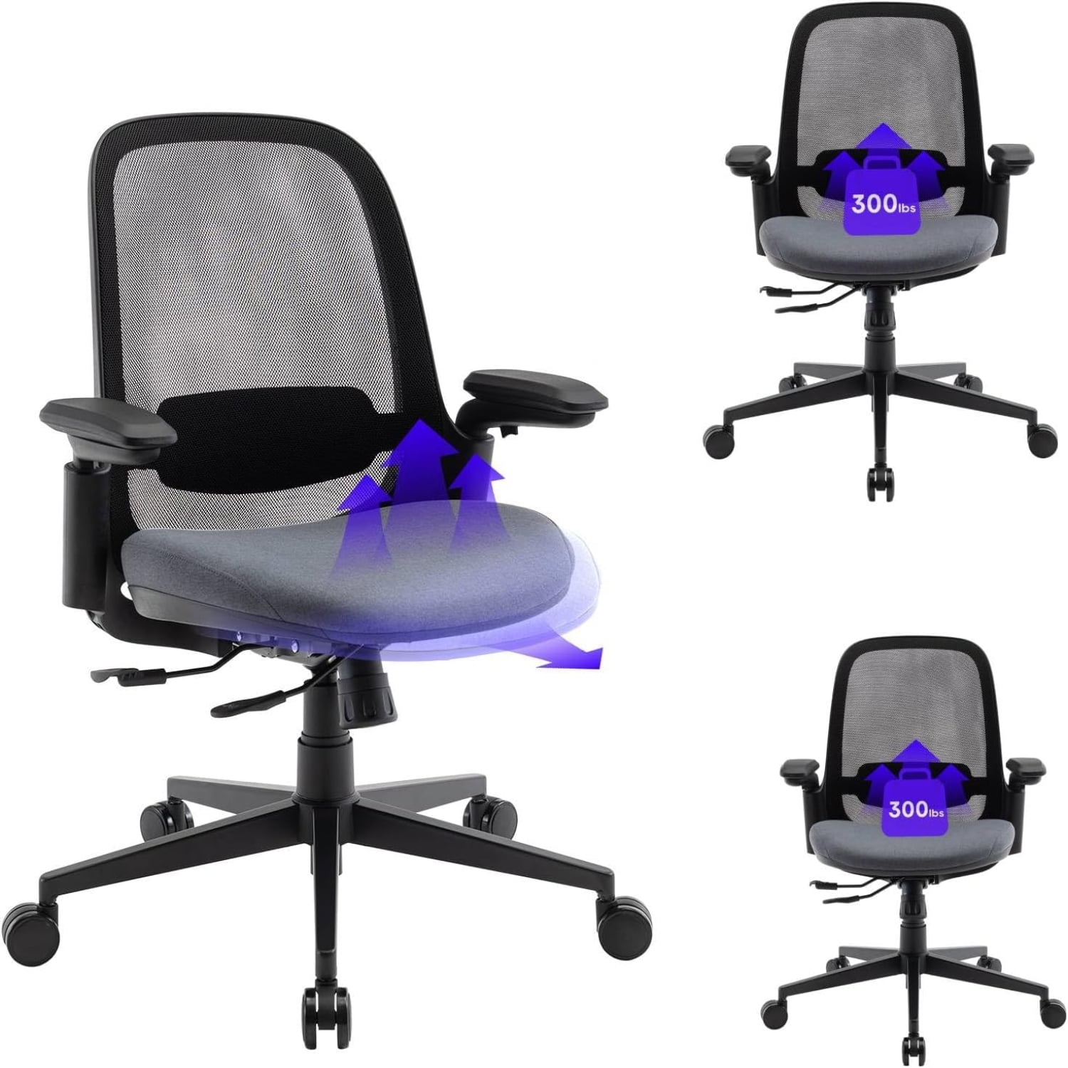 Ergonomic Mesh Office Chair 300lbs Mid Back Office Chair Home Office