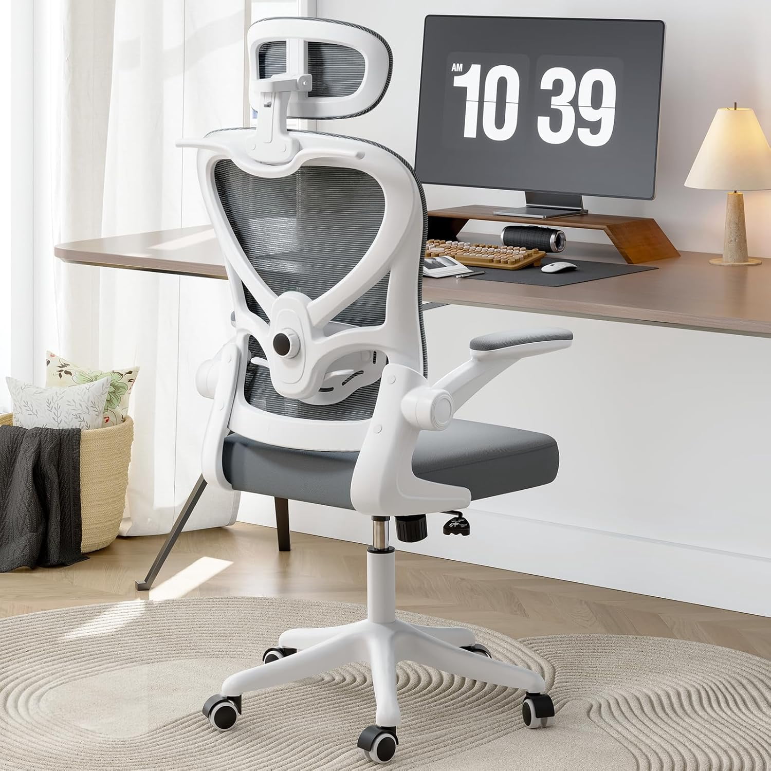 Ergonomic Mesh Office Chair with 3D Headrest, High Back Office Chair ...