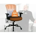 thumbnail image 1 of Big and Tall Ergonomic Mesh Office Chair - 400 Lbs Capacity, Wide Thick Seat, Lumbar Support & Adjustable Armrests, White, 1 of 7