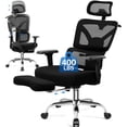 thumbnail image 1 of COOLHUT Ergonomic Mesh Office Chair with Footrest, Big and Tall Computer Desk Chair with Adjustable Lumbar Support, Headrest and Armrest, High Back Home Office Chair for Workspace, 300LBS, Black, 1 of 18