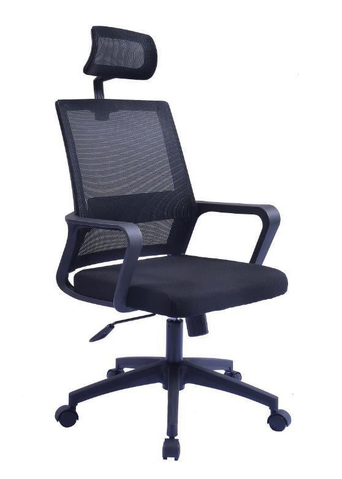 Ergonomic Mesh Office Chair, High Back Desk Chair - Adjustable Headrest and Height, Fixed Armrest -  Tilt Function, Comfortable Back Support and Roller Wheels, Swivel Computer Task Chair - image 1 of 5