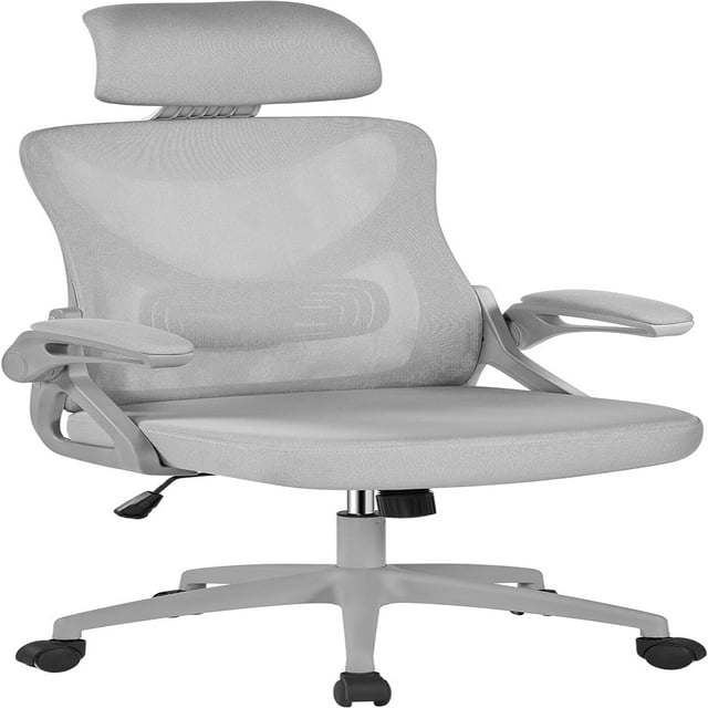 Ergonomic Mesh Office Chair High Back Desk Chair with with flip-up ...