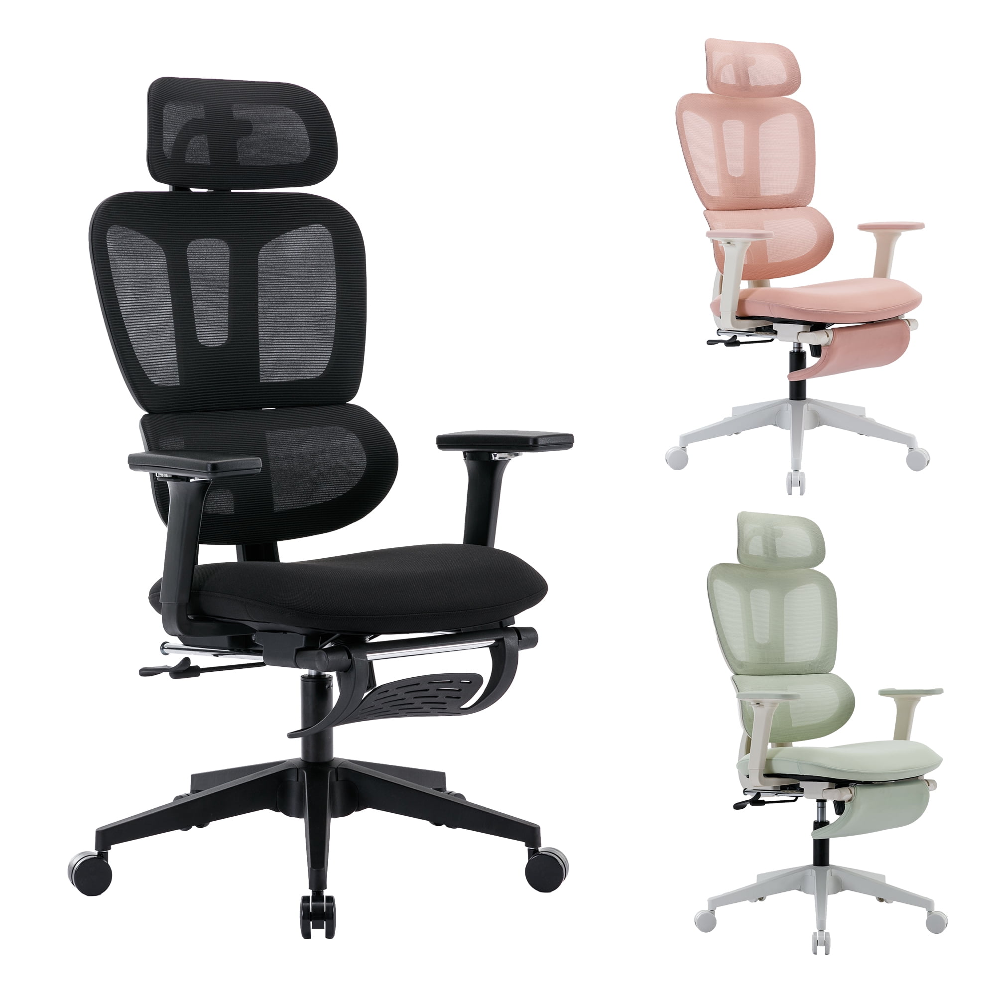 Ergonomic Mesh Office Chair with Footrest, High Back Computer Executive  Desk Chair with Headrest and 4D Flip-up Armrests, Adjustable Tilt Lock and