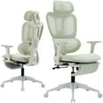 Ergonomic Mesh Office Chair with Retractable Footrest High Back