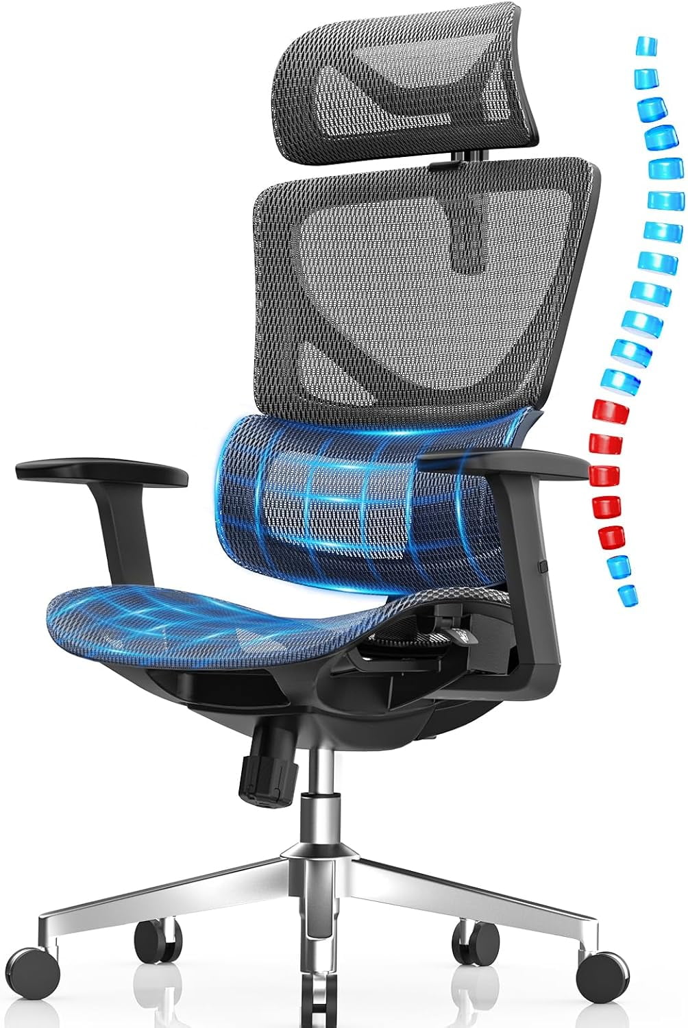 Ergonomic Mesh Office Chair Seat Depth Adjustable Home Office Desk