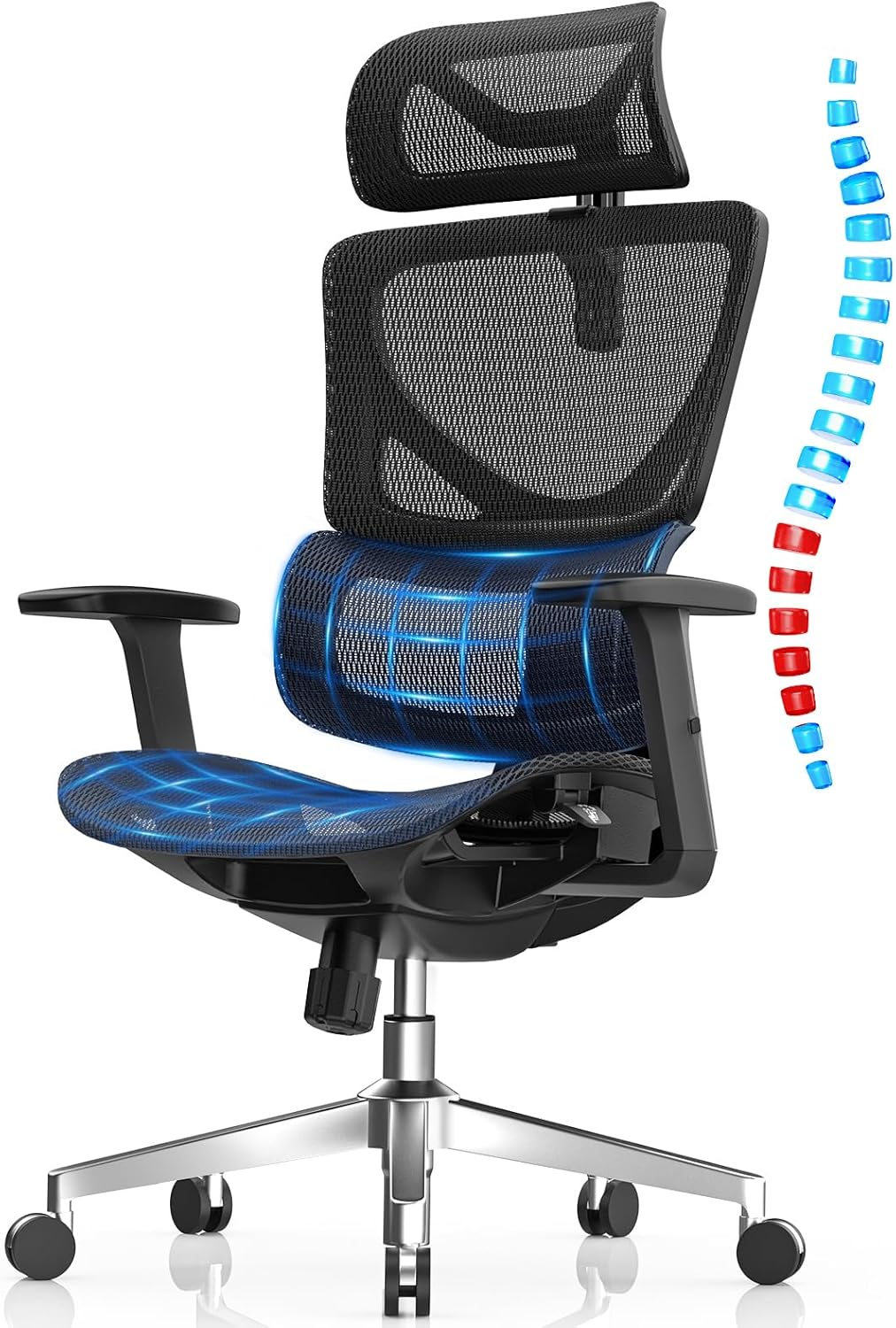 Ergonomic Mesh Office Chair Seat Depth Adjustable Home Office Desk