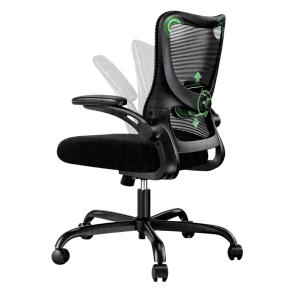 Kyspho Ergonomic Mesh Office Chair with 4-Way Lumbar Support, 3-Way PU Armrests, Reclining Desk Chair for Home Office and Gaming
